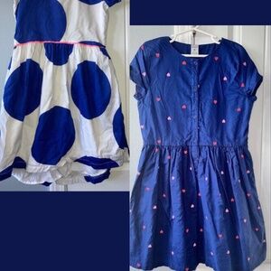 Size 8 girls dresses. Carter's. Buttons. EUC- worn once. NWOT. Blue polka dot